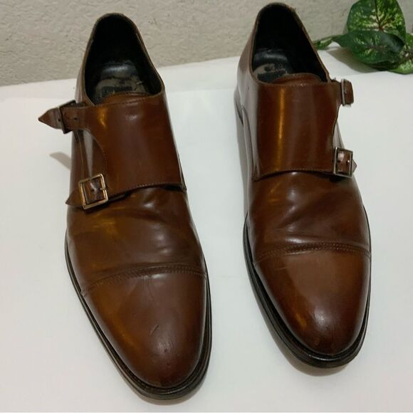 To Boot New York Men’s  8 brown leather double monk strap cap-toe dress shoes main image 12